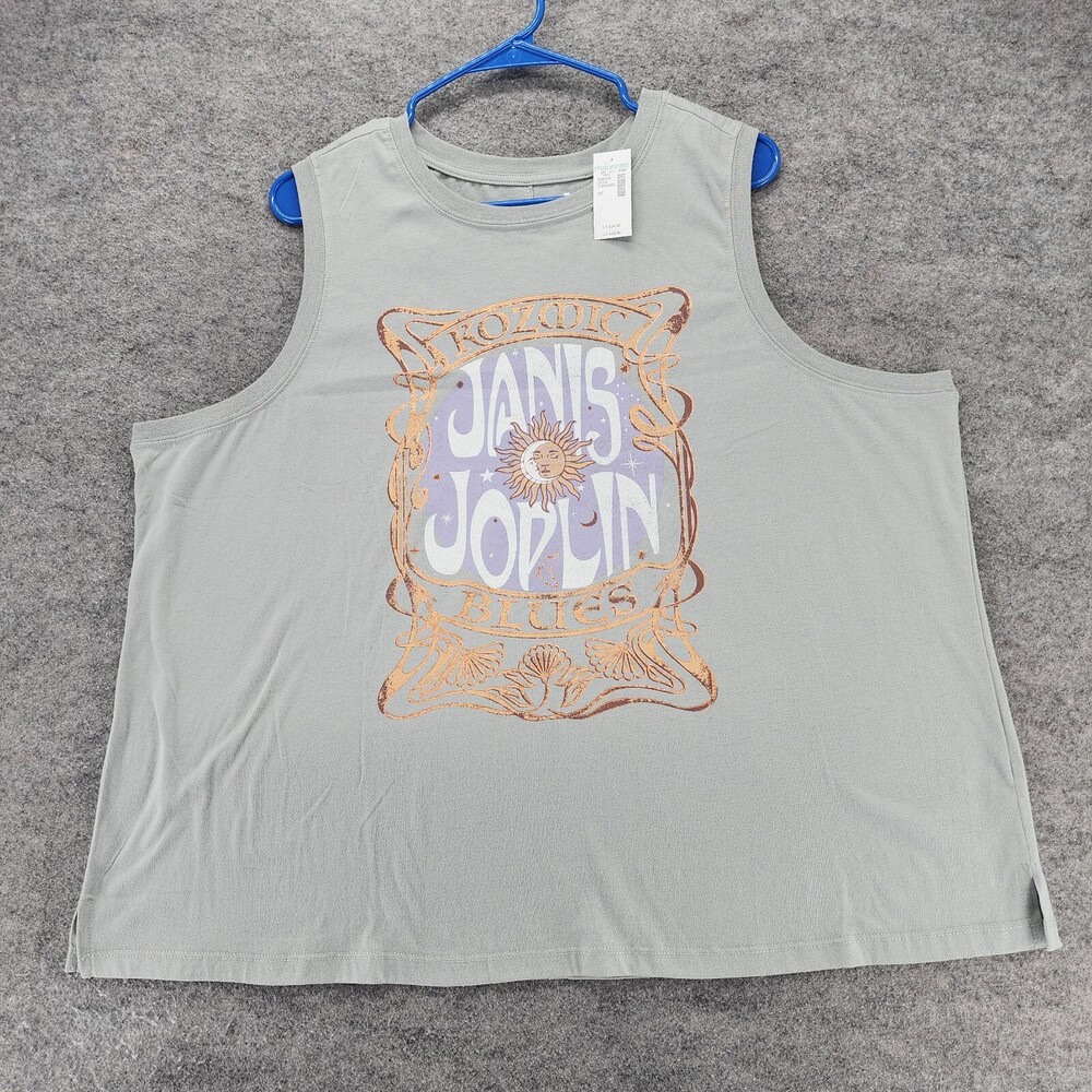 Janis Joplin Shirt Womens 2X Maurices Sleeveless Gray